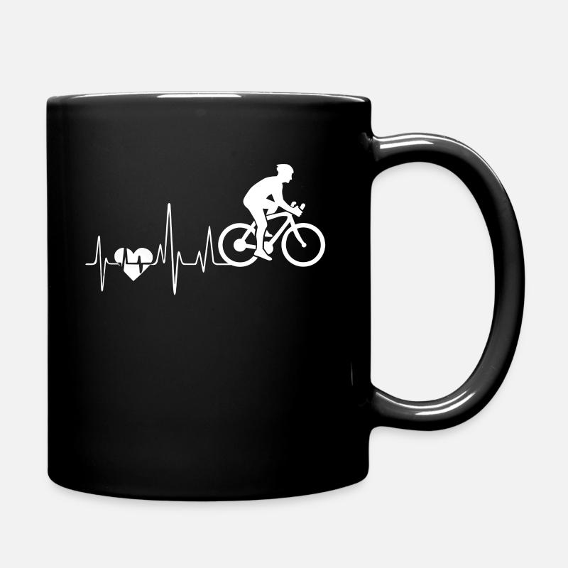 Radfahren Radfahren Heartbeat - Tasse einfarbig - Schwarz