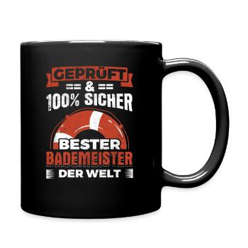 Bester Bademeister Der Welt Rettungsschwimmer - Tasse einfarbig - Schwarz - Rechts