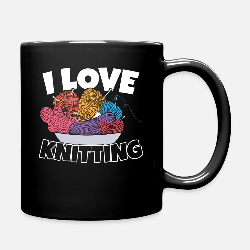 Ich liebe stricken - Tasse einfarbig - Schwarz