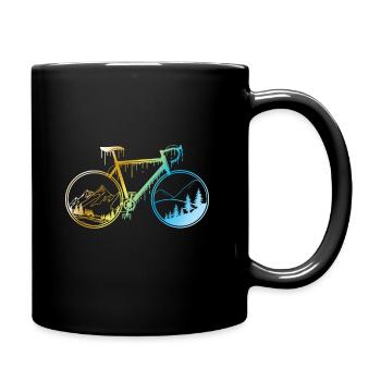 Gravel Bike design - Tasse einfarbig - Schwarz - Rechts