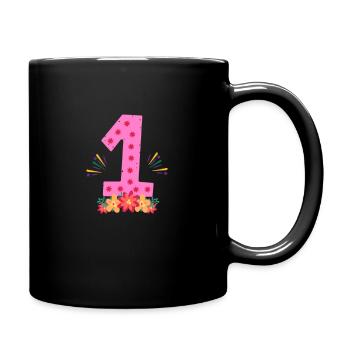 One year old | 1st birthday | First birthday - Full Colour Mug - black - Right