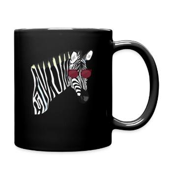 Zebra - Tasse einfarbig - Schwarz - Rechts