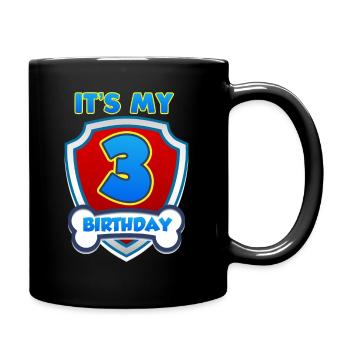 3 three girls boy birthday bones gift - Full Colour Mug - black - Right