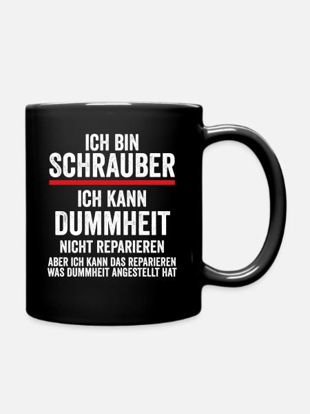 Schrauber Tuning Kfz Mechaniker Mechatroniker - Tasse einfarbig - Schwarz