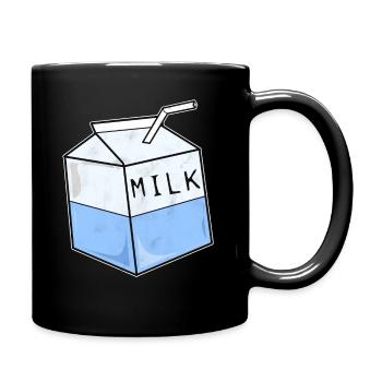 Milch Milchpackung - Tasse einfarbig - Schwarz - Rechts