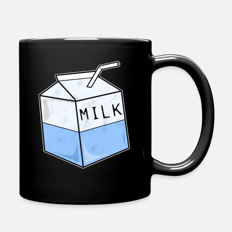 Milch Milchpackung - Tasse einfarbig - Schwarz