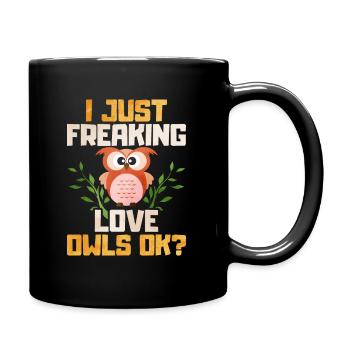 hibou - Mug uni - noir - Droite
