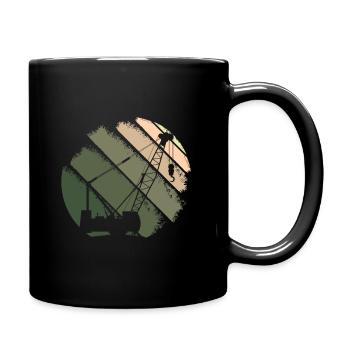 Kran - Tasse einfarbig - Schwarz - Rechts
