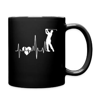 Golf Herzschlag - Tasse einfarbig - Schwarz - Rechts