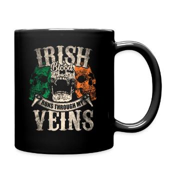 Irland - Irisches Blut fliesst durch meine Venen - Tasse einfarbig - Schwarz - Rechts