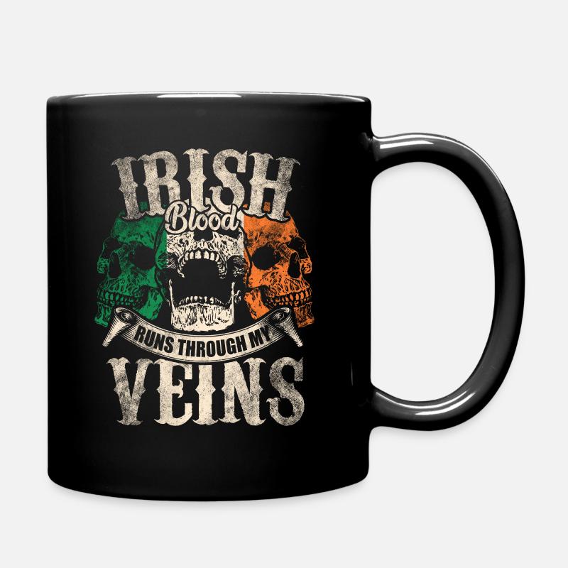 Irland - Irisches Blut fliesst durch meine Venen - Tasse einfarbig - Schwarz