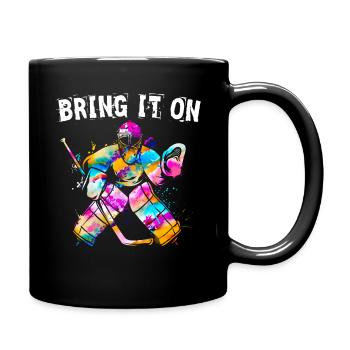 rondelle de hockey sur glace Le gardien de but de hockey apportez-le - Mug uni - noir - Droite