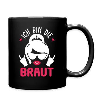 Rocker Braut Junggesellinnenabschied Hochzeitspart - Tasse einfarbig - Schwarz - Rechts