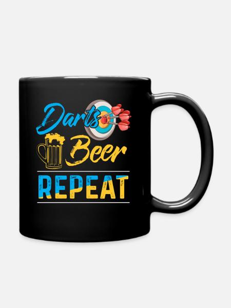 Darts Dart Dartboard Bullseye Dartpfeil Geschenk - Tasse einfarbig - Schwarz