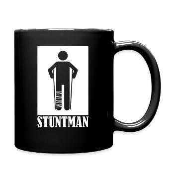 Stuntman Gebrochener Fuß Gips Geschenk T-Shirt - Tasse einfarbig - Schwarz - Rechts