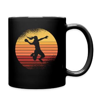 Handball Sport Team Handballer Sprungwurf Geschenk - Tasse einfarbig - Schwarz - Rechts