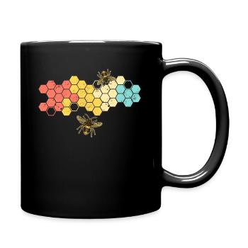 Rétro nid d'abeille apiculteur abeille nature amour - Mug uni - noir - Droite