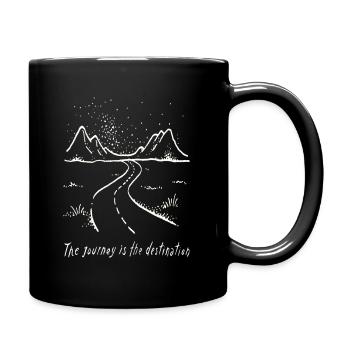 The way is the destination Roadtrip Travel - Full Colour Mug - black - Right