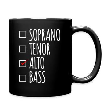Soprano Tenor Alto Bass Choir Voices - Full Colour Mug - black - Right