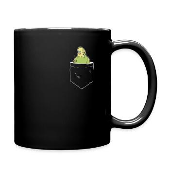 Poche poitrine perruche cockatiel - Mug uni - noir - Droite