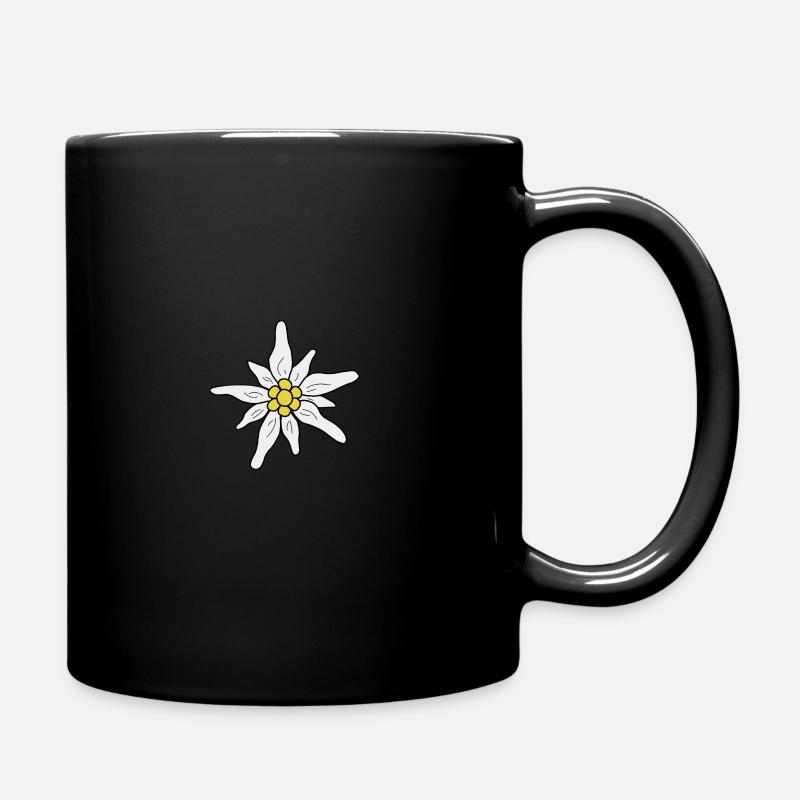 Edelweiss / fleur de montagne dessinés à la main - Mug uni - noir