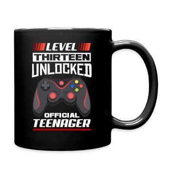 13th birthday boy teenager birthday gamer - Full Colour Mug - black - Right