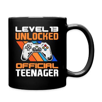 13th birthday boy teenager birthday gamer - Full Colour Mug - black - Right