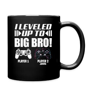 I Leveled Up To Big Bro! I'm going to be big brother - Full Colour Mug - black - Right