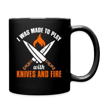 Kochen Koch Küche Chefkoch Köchin Essen Geschenk - Tasse einfarbig - Schwarz - Rechts