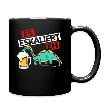 Es Eskaliert Eh Junggesellenabschied Bier Saufen - Tasse einfarbig - Schwarz - Rechts