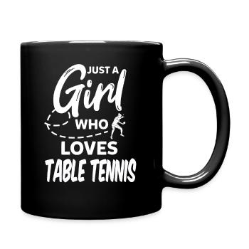Mädchen liebt Tischtennis Spieler Geschenk - Tasse einfarbig - Schwarz - Rechts