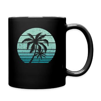 Vintage Plage Rétro Californie Palmiers Tropical - Mug uni - noir - Droite