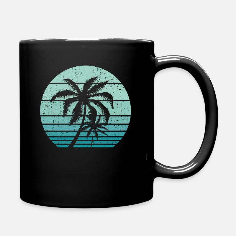 Vintage Beach Retro California Palm Trees Tropical - Tasse einfarbig - Schwarz
