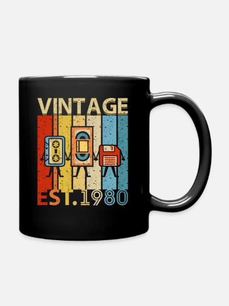 Vintage Best Of 1980 40e anniversaire Cassette Tech H - Mug uni - noir