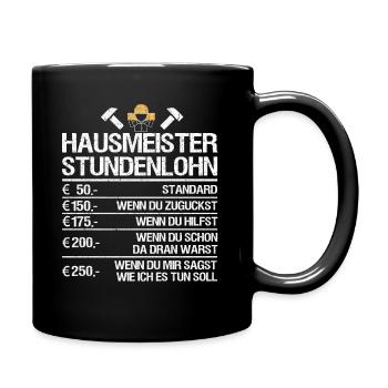 Hausmeister Hauswart Geschenk Facility Manager - Tasse einfarbig - Schwarz - Rechts