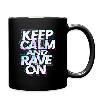 Techno Rave EDM Electronic Dubstep D&B - Full Colour Mug - black - Right