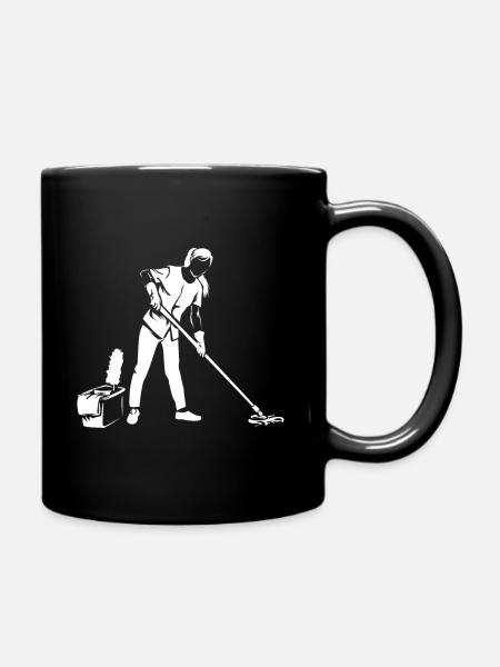 Putzfrauen - Tasse einfarbig - Schwarz