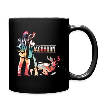 Jagdhorn - Tasse einfarbig - Schwarz - Rechts