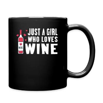Just a girl who loves wine - Full Colour Mug - black - Right