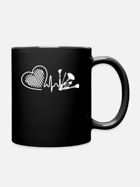 Makeup Artist Makeup Artist Heartbeat - Full Colour Mug - black