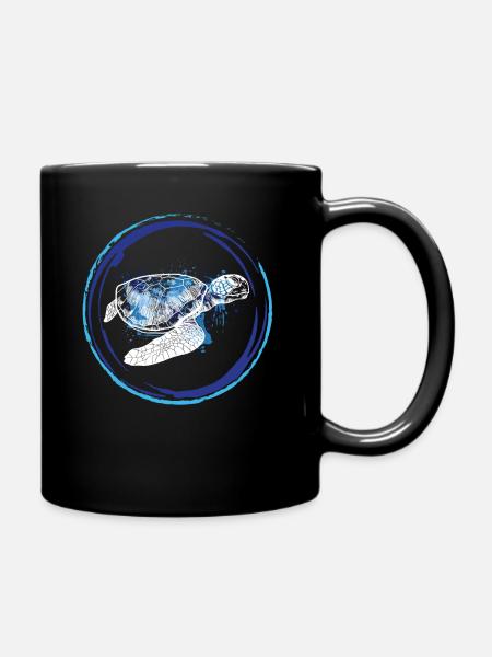 Schildkröte Ozean Kinder - Tasse einfarbig - Schwarz
