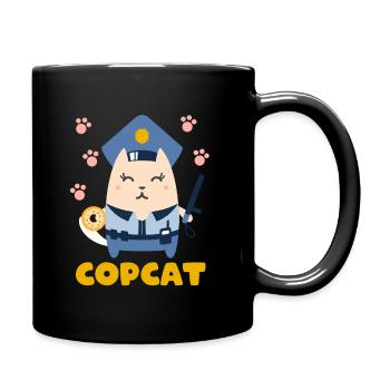 Cat Police Funny cat mom cat dad tee - Tasse einfarbig - Schwarz - Rechts
