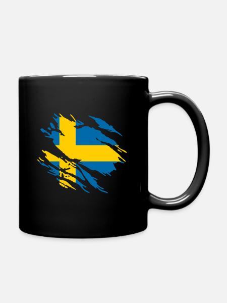 Schweden Flagge - Tasse einfarbig - Schwarz