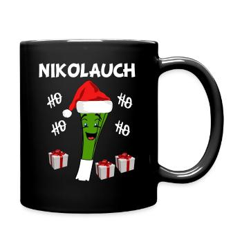 Nikolauch Ho Ho Ho Ich bin der Nikolaus - Tasse einfarbig - Schwarz - Rechts