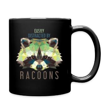 Raccoon animal - Full Colour Mug - black - Right
