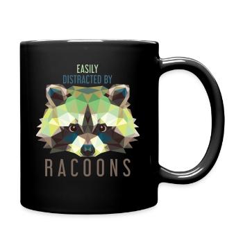 Waschbär Kinder Bandit - Tasse einfarbig - Schwarz - Rechts