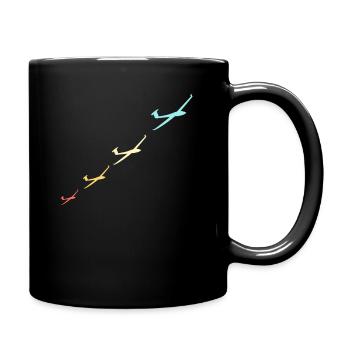 segelflug vintage tshirt geschenk - Tasse einfarbig - Schwarz - Rechts
