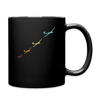 segelflug vintage tshirt geschenk - Tasse einfarbig - Schwarz - Rechts