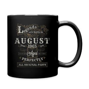 Legends are Born In August 1965 Vintage Geburtstag - Tasse einfarbig - Schwarz - Rechts
