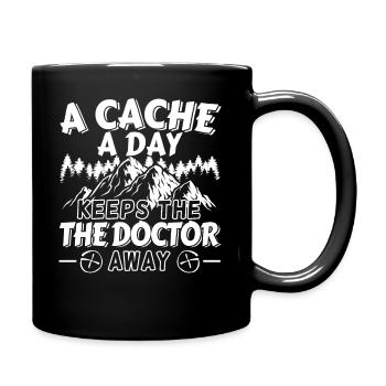 A Cach a Day Geochaching Geochache Geocache - Full Colour Mug - black - Right